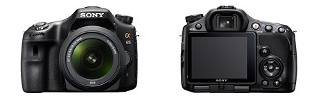 Sony Alpha SLT-A65 camera - front and back