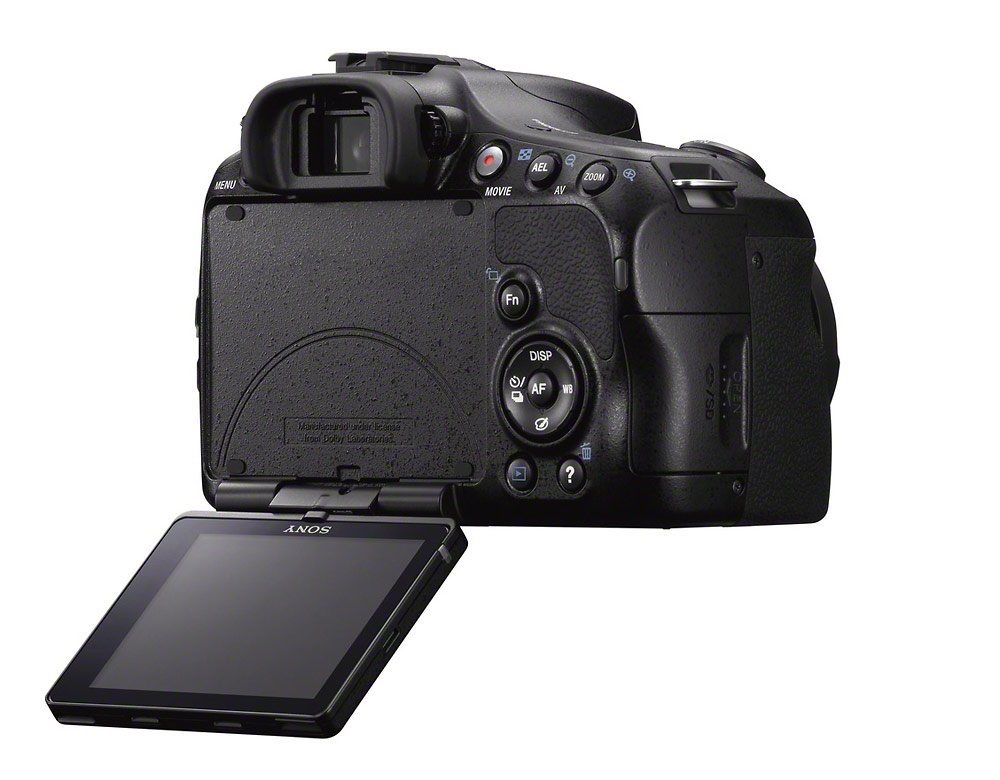 Sony Alpha SLT-A57 - Right Rear With LCD Down